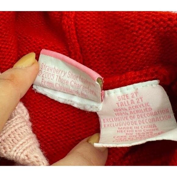 Vintage Strawberry Shortcake Toddler Girl’s 2T Sweater Sweatshirt Cardigan - Picture 8 of 9
